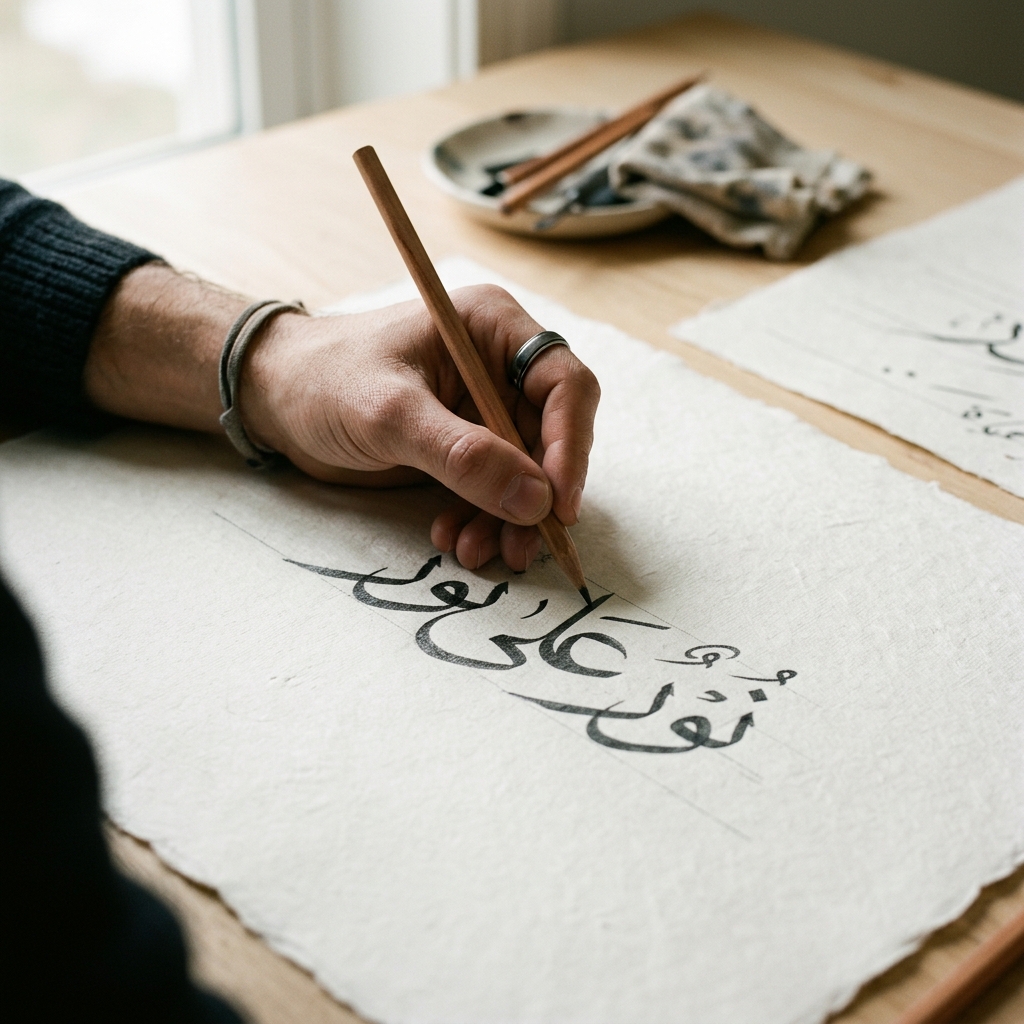 Couple's names Arabic script art